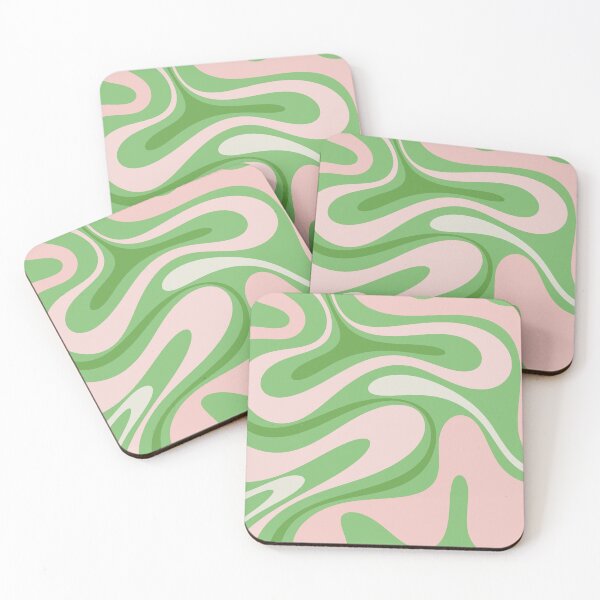 Item preview, Retro Fantasy Swirl Abstract Pattern in Light Green and Pale Pink designed and sold by kierkegaard.