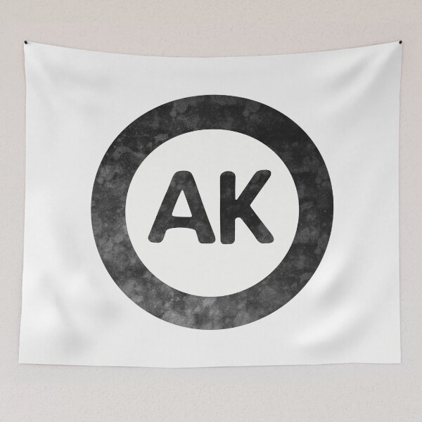 Item preview, Alaska AK distressed black and white circle designed and sold by Krista Robertson.