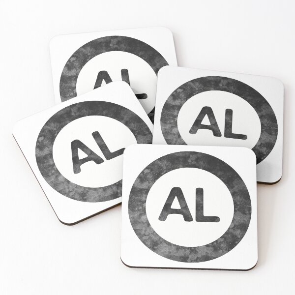 Item preview, Alabama AL distressed black and white circle designed and sold by Krista Robertson.
