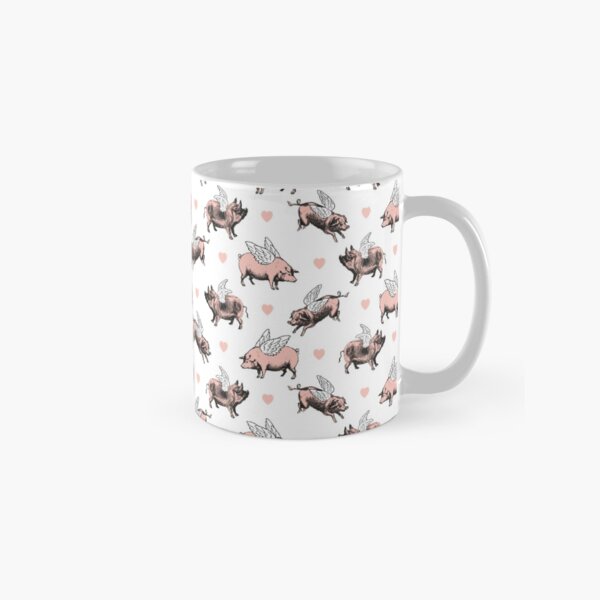 Flying Pigs Pattern | Vintage Pigs | When Pigs Fly | Pigs with Wings | Classic Mug