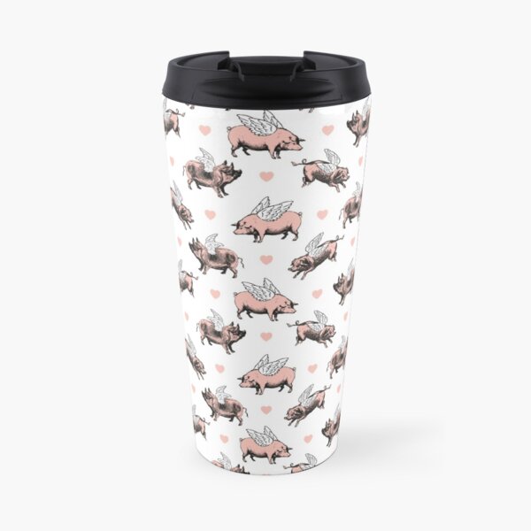 Flying Pigs Pattern | Vintage Pigs | When Pigs Fly | Pigs with Wings | Travel Mug