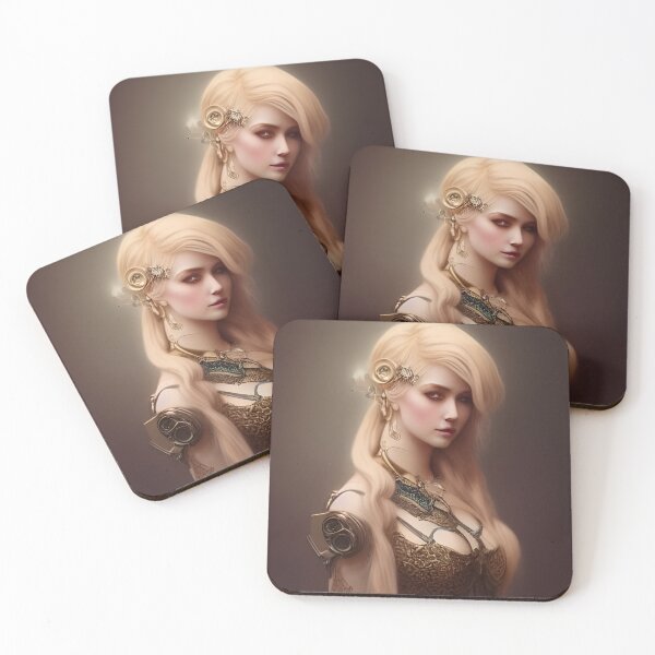 Item preview, Steampunk beautiful blonde girl in corset dress art designed and sold by Eliteijr.