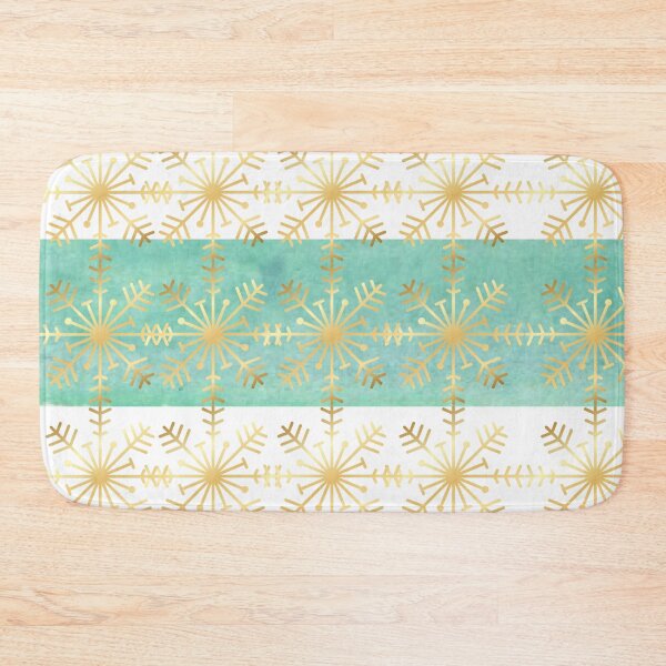Item preview, blue stripe pattern with gold snowflakes designed and sold by FONESAY.