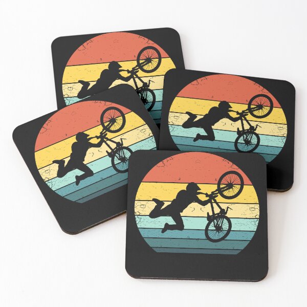 Item preview, Bmx Cyclist Silhouette on A 70s Vintage Sunset designed and sold by KleverOlivier.