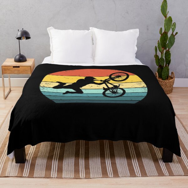 Item preview, Bmx Cyclist Silhouette on A 70s Vintage Sunset designed and sold by KleverOlivier.