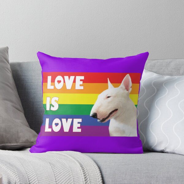 Item preview, "LOVE IS LOVE" - Bull Terrier designed and sold by BulliesRule.