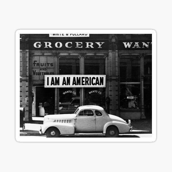 Item preview, I Am An American Photo by Dorothea Lange 1942 designed and sold by Vintage Wall Art.