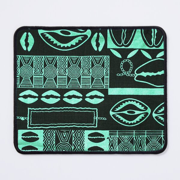Item preview, African Textile Design with Cowrie Shells in Green and Black designed and sold by Everett Spruill.