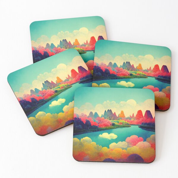 Item preview, Colorful mountainrange Dreamscape designed and sold by PeanutArtCorner.