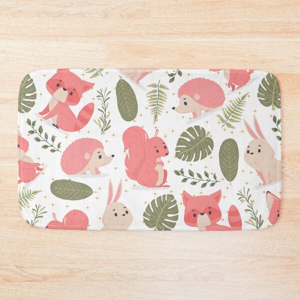 Item preview, Autmun Forest with Rabbits, Foxes, Hedgehogs (red) designed and sold by Dorina Larsdotter.