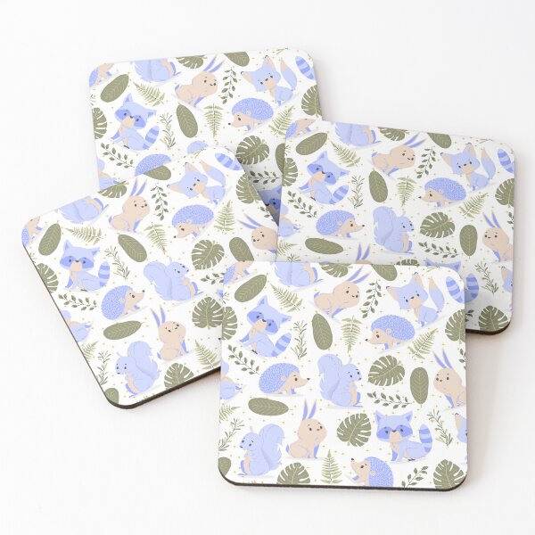 Item preview, Autmun Forest with Rabbits, Foxes, Hedgehogs (blue) designed and sold by Dorina Larsdotter.