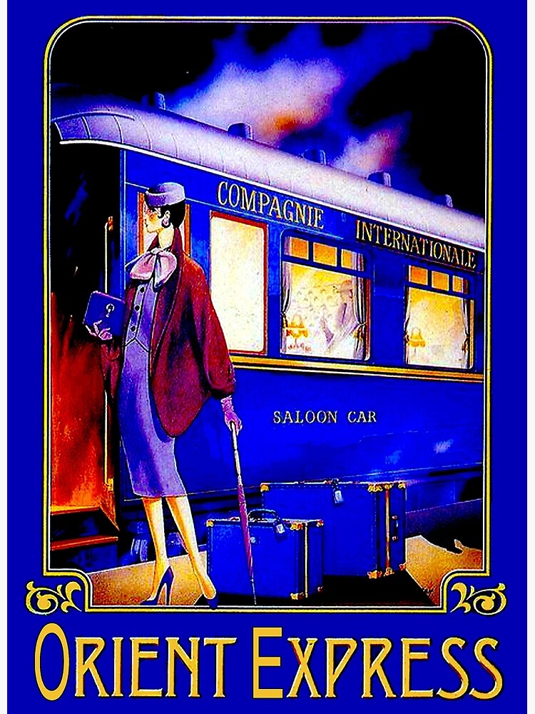 Disover ORIENT EXPRESS: Vintage Train Passenger Travel Print Premium Matte Vertical Poster