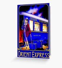 ORIENT EXPRESS: Vintage Train Passenger Travel Print Greeting Card