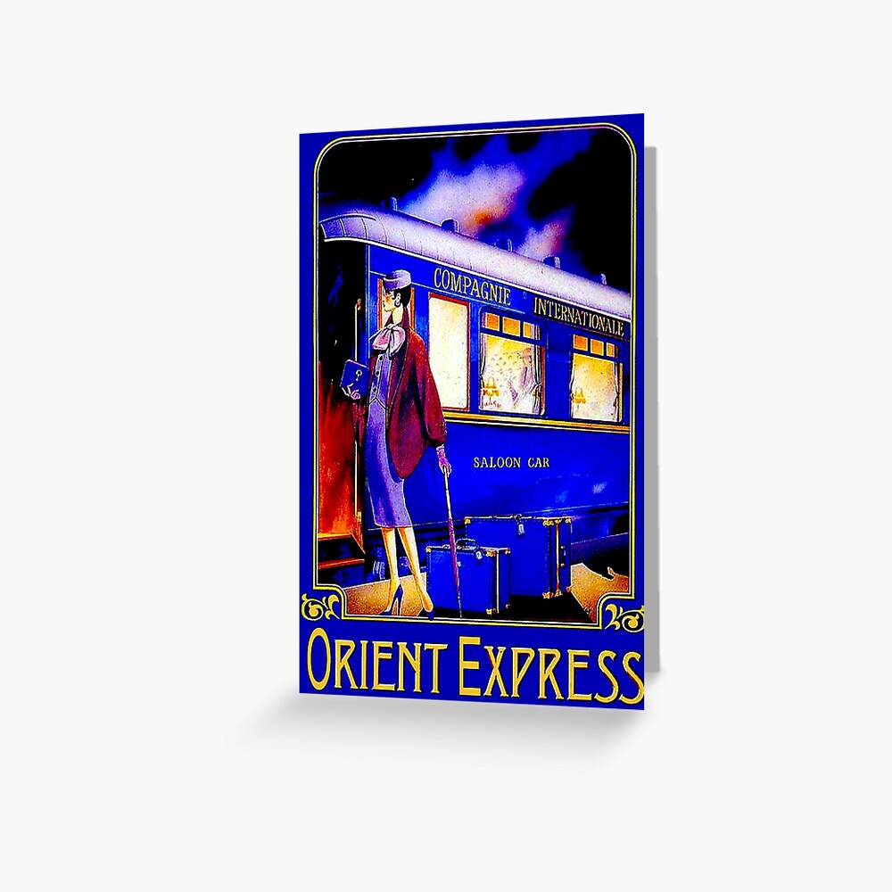 "ORIENT EXPRESS Vintage Train Passenger Travel Print" Greeting Card
