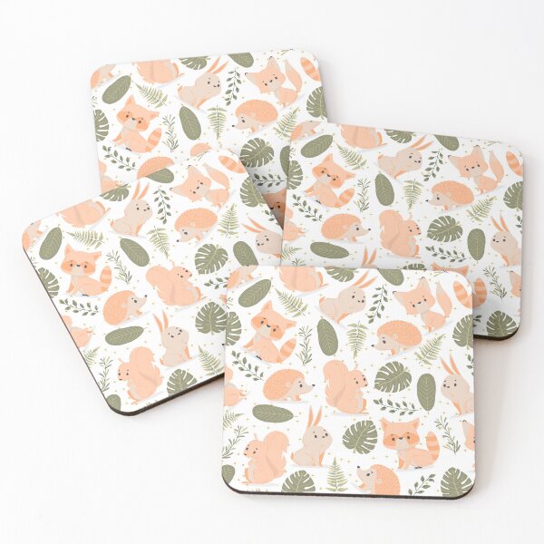 Item preview, Autmun Forest with Rabbits, Foxes, Hedgehogs (green) designed and sold by Dorina Larsdotter.
