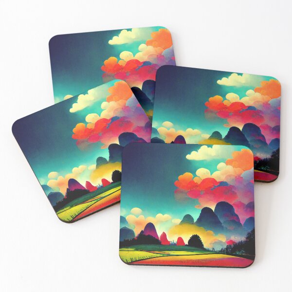 Item preview, Colorful mountainrange Dreamscape designed and sold by PeanutArtCorner.