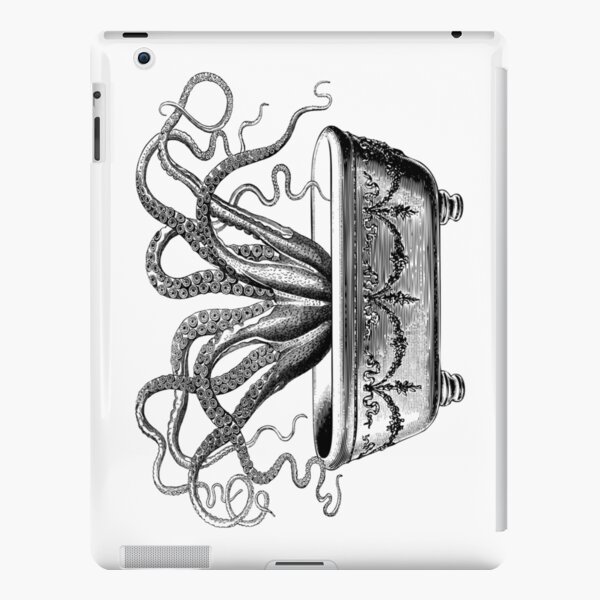 Tentacles in the Tub | Octopus in Bathtub | Vintage Octopus | Black and White | iPad Snap Case