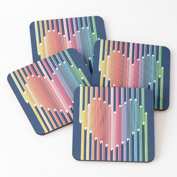 Item preview, Choose colour and joy // navy background heart with pencils in rainbow colors designed and sold by SelmaCardoso.