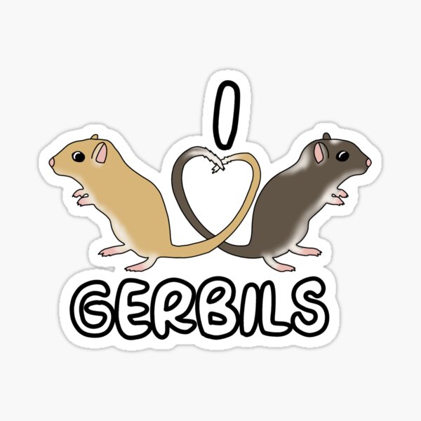 Aperçu de l'œuvre J'aime les gerbilles (queues de cœur) créée et vendue par Becky-Marie.