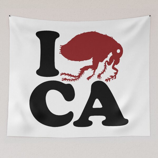 Item preview, California I FLEE (flea) CA, I Left California, Funny I Love California Parody designed and sold by pelagio.