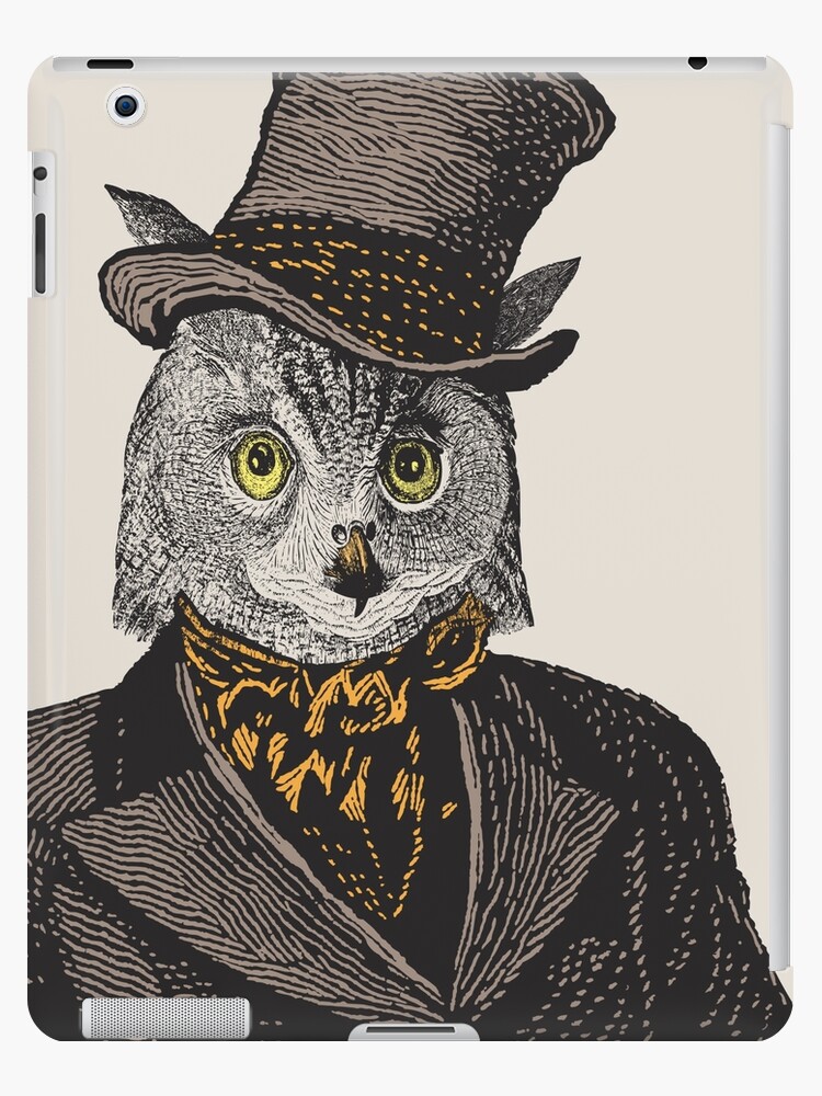 Eulenportrat Nr 1 Von 2 Aus The Owl And The Pussycat Set Anthropomorphe Eule Vintage Eulen Ipad Hulle Skin Von Eclecticatheart Redbubble