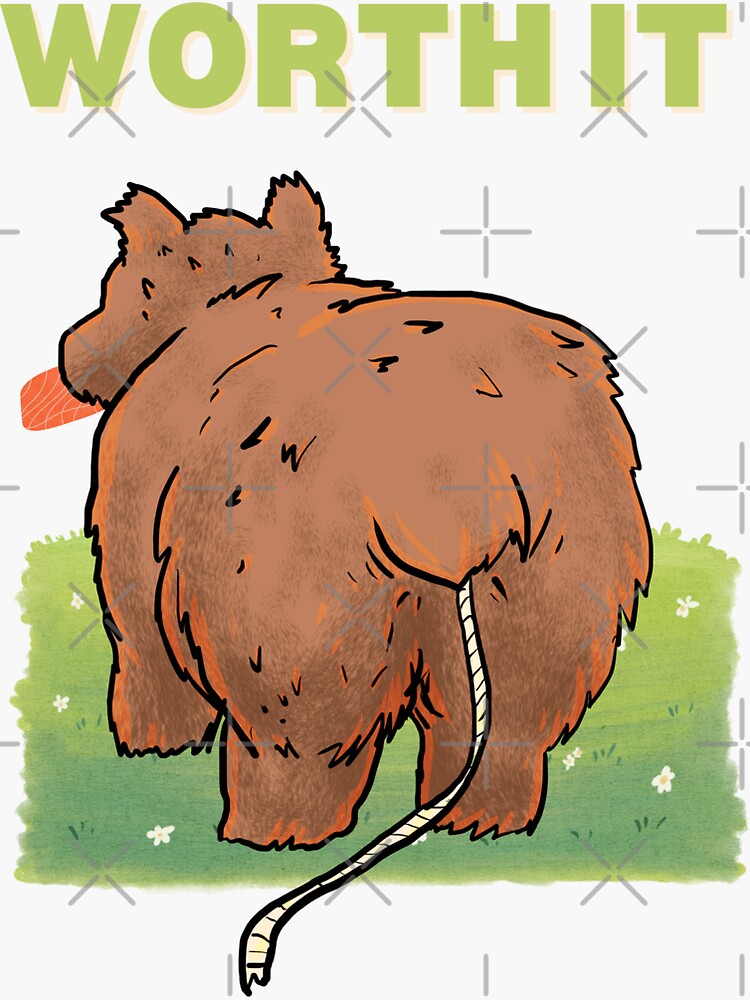 "bear tapeworm tshirt worth it" Sticker for Sale by MOONWING Redbubble