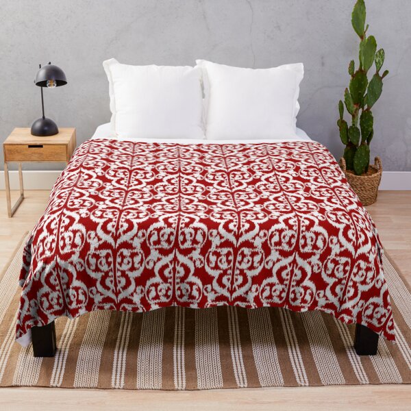 Item preview, Ikat Moorish Damask, Dark Red and White designed and sold by Marymarice.
