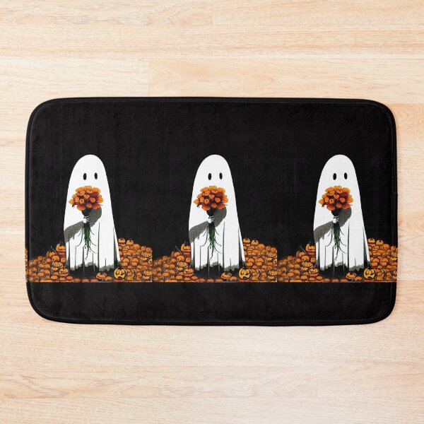 Item preview, halloween ghost holding flowers designed and sold by Yuza Art.