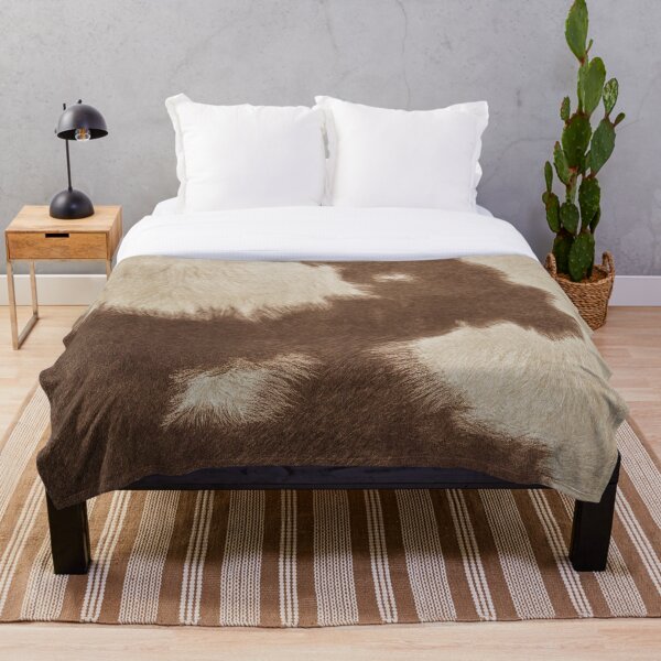 Brown Cowhide Throw Blanket