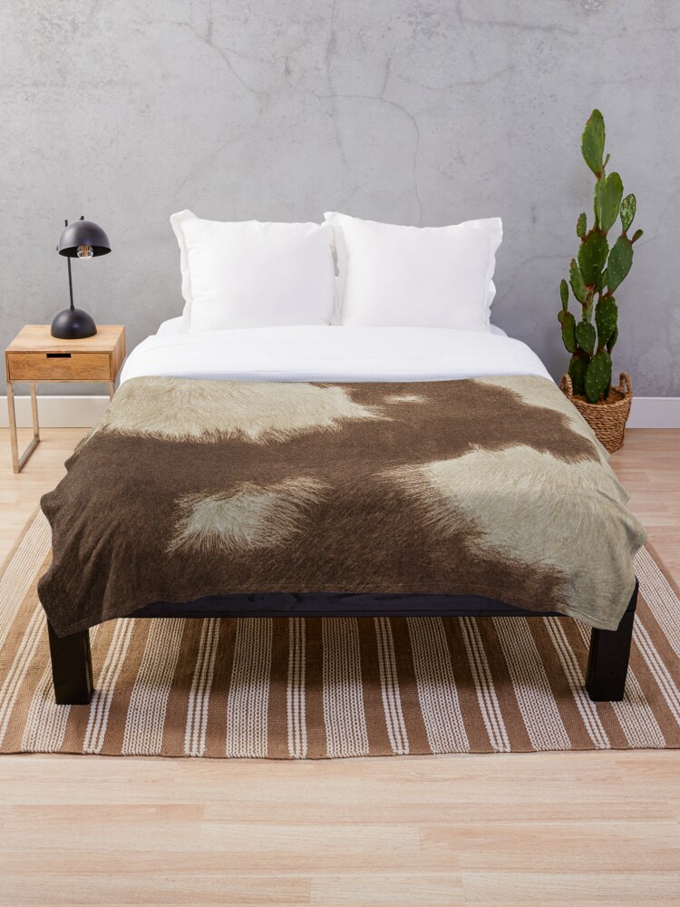 Cowhide faux fur discount throw