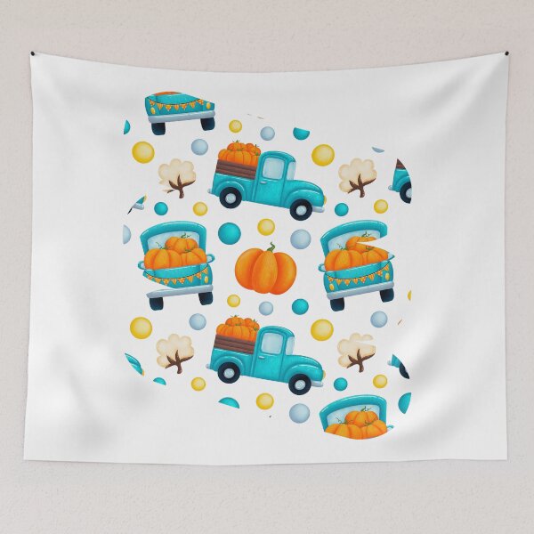 Item preview, Happy Halloween Pumpkin Trucks Pattern Design designed and sold by WBP Mart.