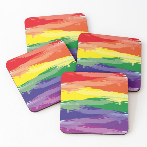 Abstract Rainbow | Rainbow Colors | Stripe Patterns | Striped Patterns | Coasters (Set of 4)