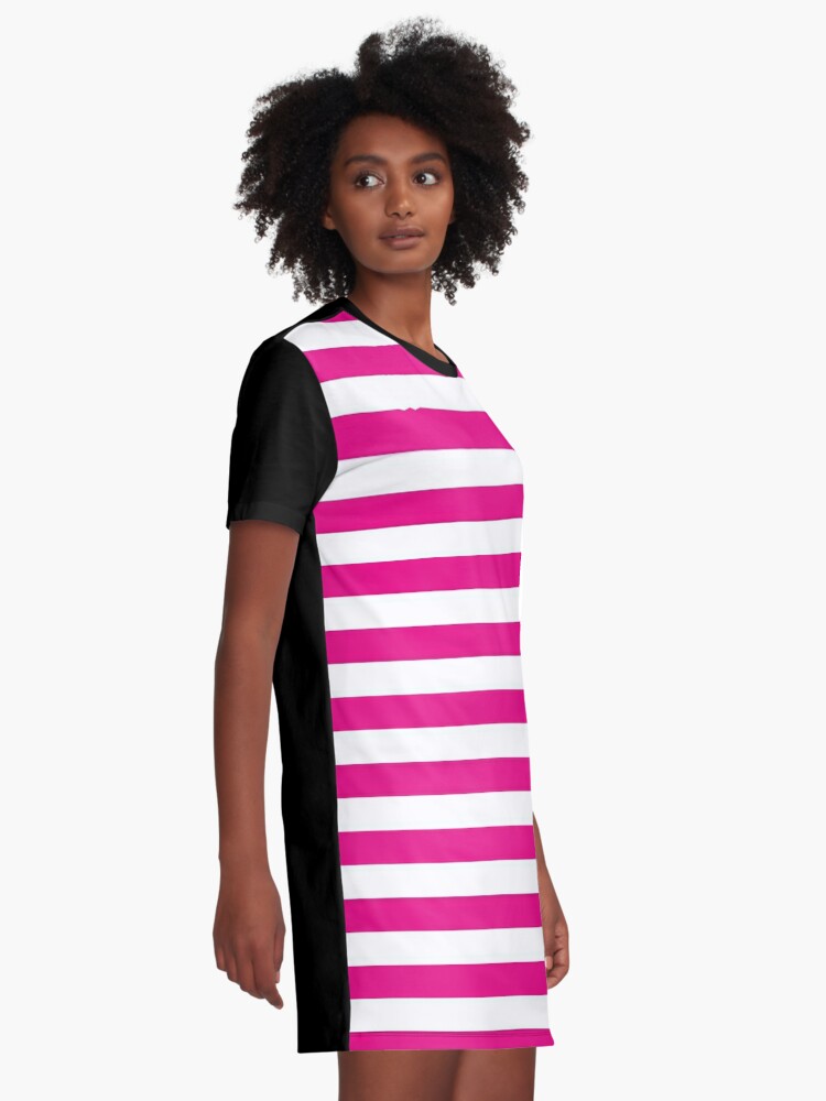 pink and white striped sundress