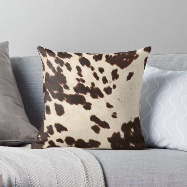Brown Cowhide 2 Throw Pillow