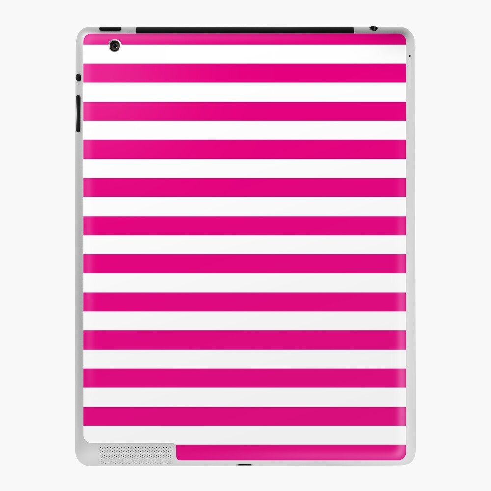 Pale Pink and White Horizontal Stripes | iPad Case & Skin