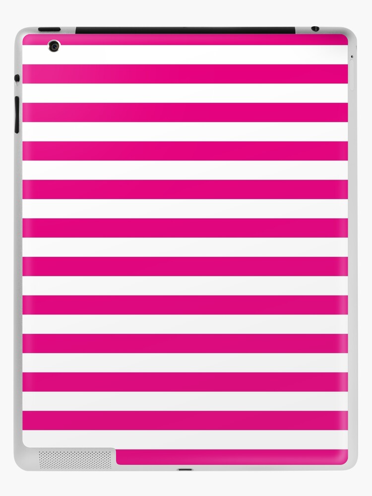 Pale Pink and White Horizontal Stripes | iPad Case & Skin