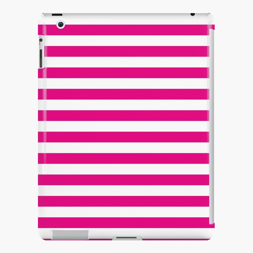 Pale Pink and White Horizontal Stripes | iPad Case & Skin