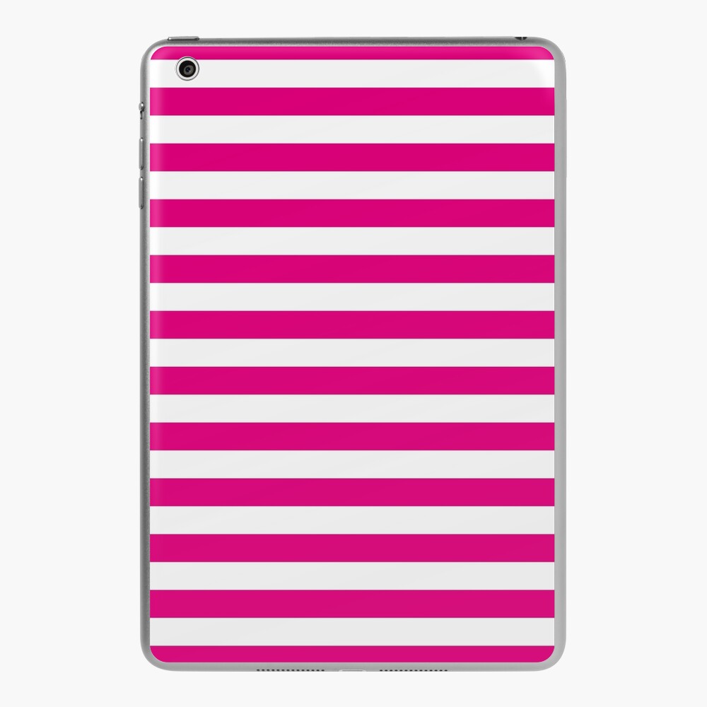 Pale Pink and White Horizontal Stripes | iPad Case & Skin