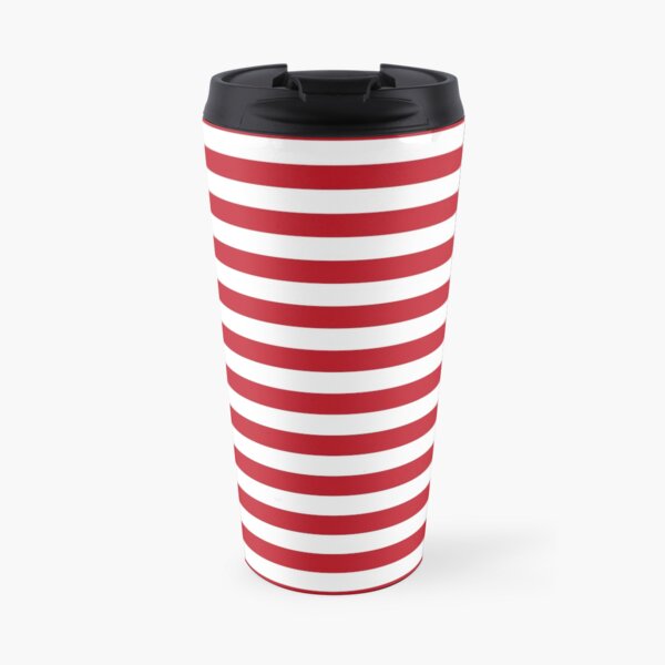 Red and White Stripes | Stripe Patterns | Striped Patterns | Wide Stripes | Horizontal Stripes | Travel Mug