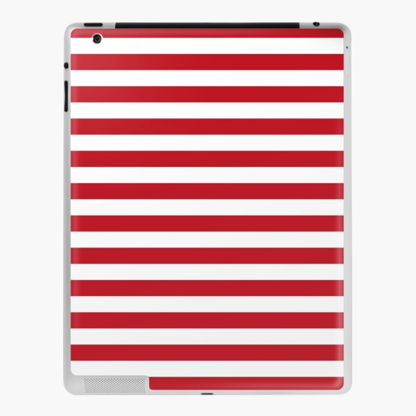 Red and White Stripes | Stripe Patterns | Striped Patterns | Wide Stripes | Horizontal Stripes | iPad Skin