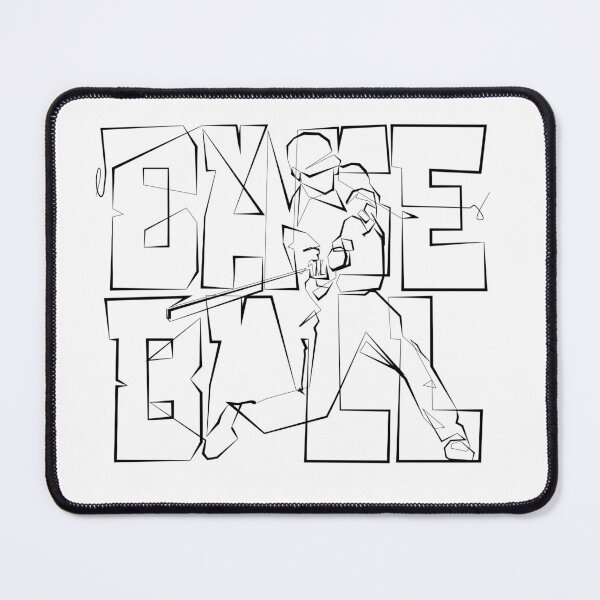 Item preview, One continuous Line graphic minimalist art Baseball batting calligraphy typography designed and sold by scribblelife.