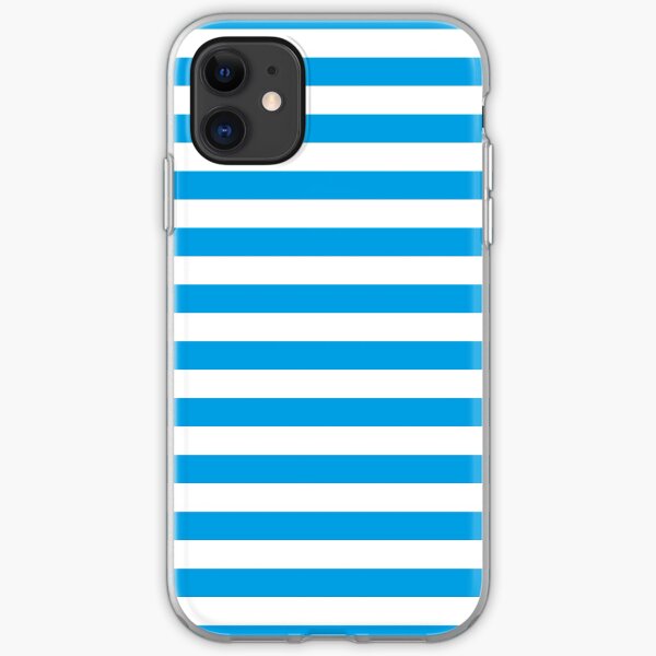 Turquoise Blue and White Stripes | Stripe Patterns | Striped Patterns | iPhone Soft Case