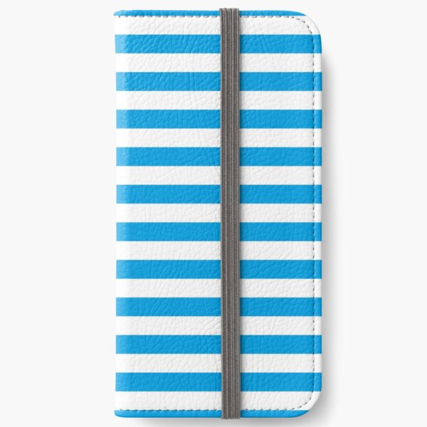 Turquoise Blue and White Stripes | Stripe Patterns | Striped Patterns | iPhone Wallet