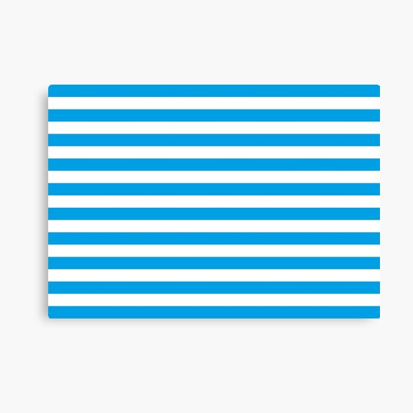 Turquoise Blue and White Stripes | Stripe Patterns | Striped Patterns | Canvas Print