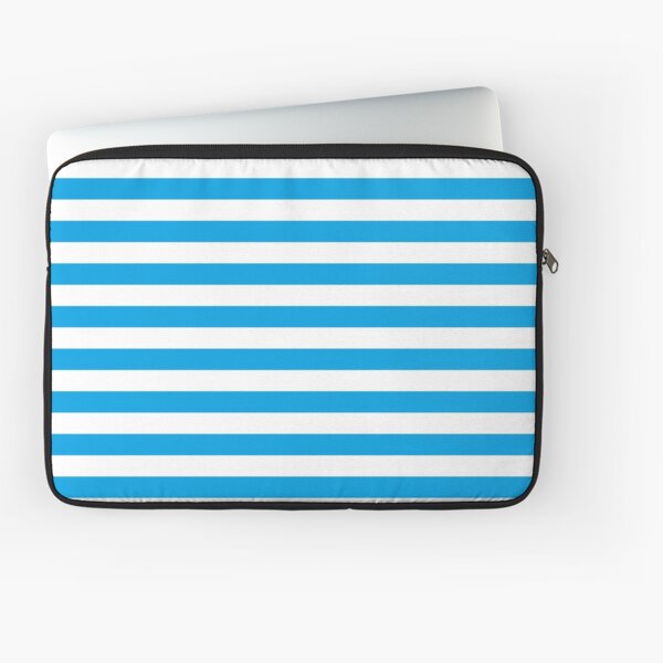 Turquoise Blue and White Stripes | Stripe Patterns | Striped Patterns | Laptop Sleeve