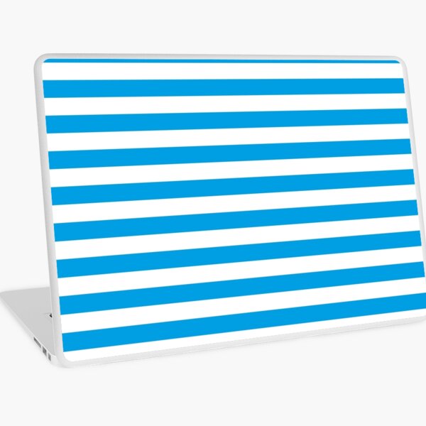 Turquoise Blue and White Stripes | Stripe Patterns | Striped Patterns | Laptop Skin