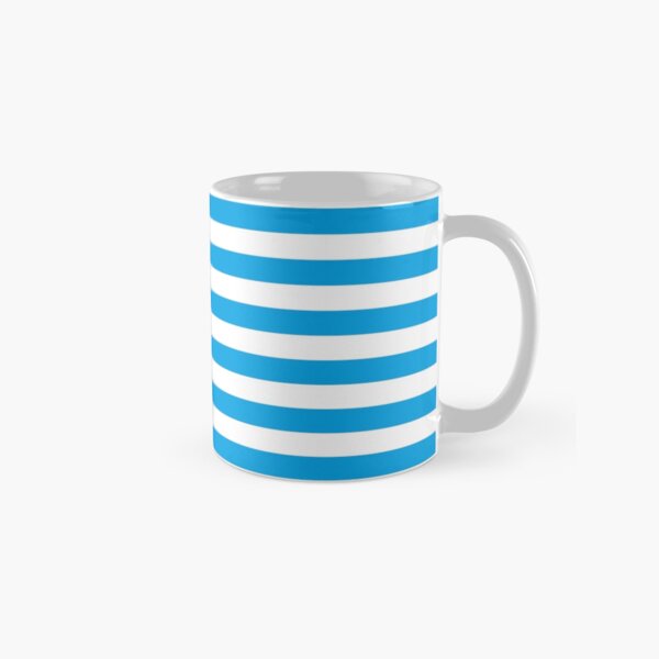 Turquoise Blue and White Stripes | Stripe Patterns | Striped Patterns | Classic Mug