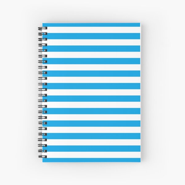 Turquoise Blue and White Stripes | Stripe Patterns | Striped Patterns | Spiral Notebook