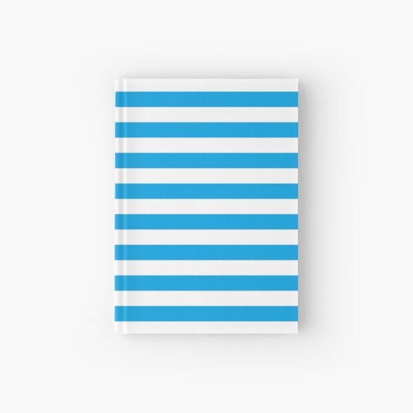 Turquoise Blue and White Stripes | Stripe Patterns | Striped Patterns | Hardcover Journal