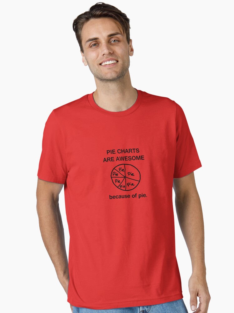 Thumbnail 1 of 7, Essential T-Shirt, Pie Charts are Awesome - Because of Pie designed and sold by PhillConnell.
